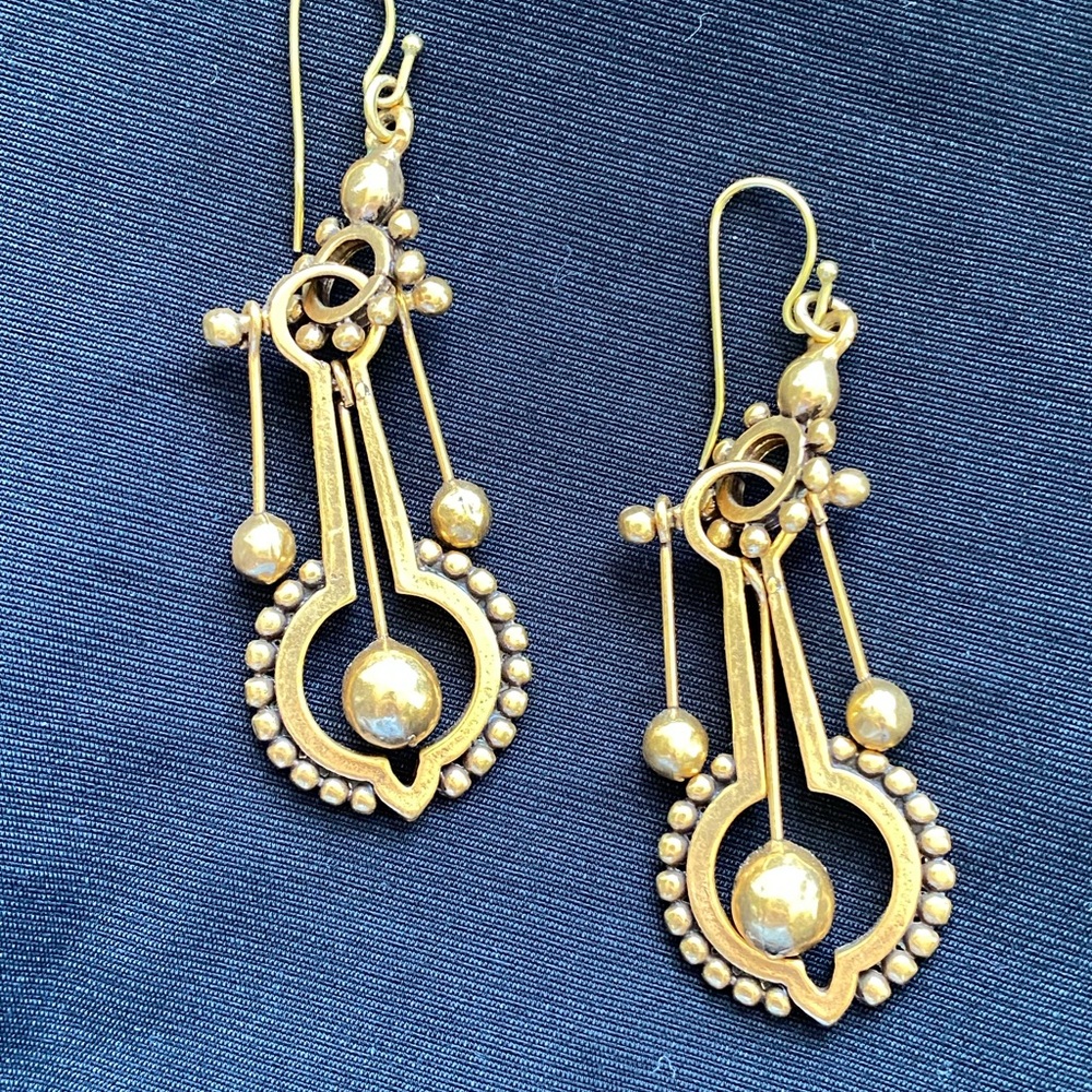 Lucy Farnsworth Museum Gold Dangle Earrings